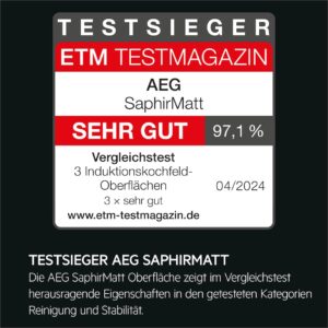 AEG – KID6857AS – Einbau-Induktions-Kochfeld – SaphirMatt® – Autark – 80 cm